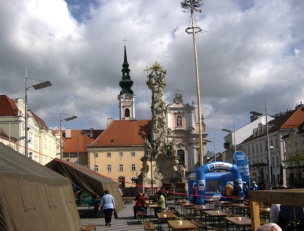 Blick auf den Rathausplatz St.Plten