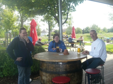 Gabi und der Bäckermeister aus Wieselburg (links - heute mal nicht auf einem Marathon)