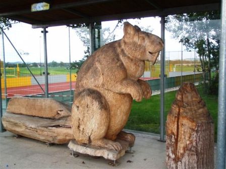 Holzstatue Biber(bach)