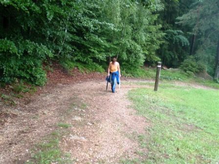 Monika in einem weiteren knackigen Anstieg