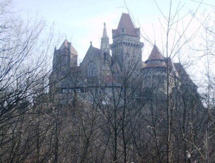 Waldblick auf Burg Kreuzenstein