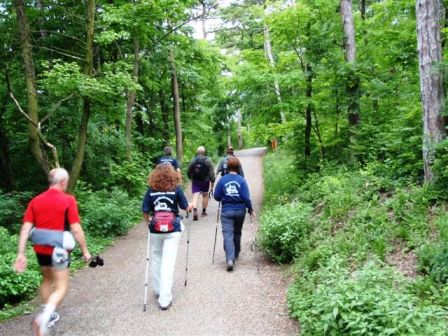 Marathonis im Wald Richtung 'Am Liechtenstein'