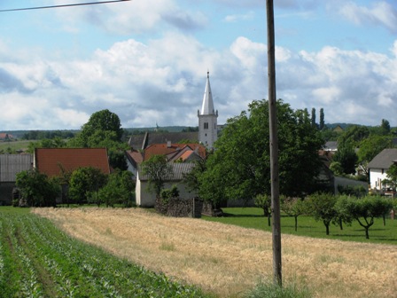 Blick zur Kirche von Neckenmarkt