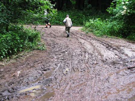 Der Starkregen der frühen Morgenstunden hat die Strecke teilweise in Mitleidenschaft gezogen - dies konnte aber niemanden abschrecken