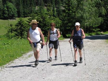 Die Wanderfreunde Rappottenstein packen diesen Anstieg gemeinsam