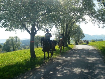 Reiter genießen den wunderschönen Sonntag