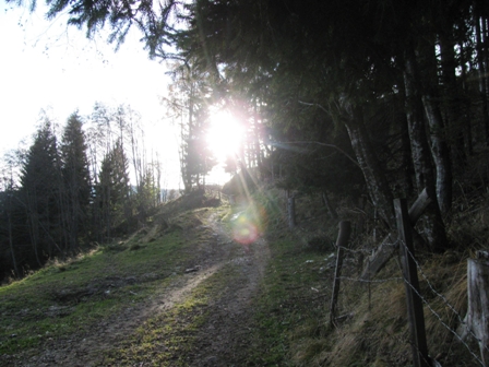Die Sonne im nchsten Anstieg steht schon ziemlich tief