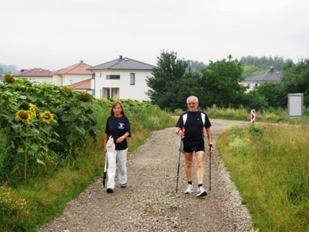 Zirberl und Werner durch die Sonnenblumenfelder