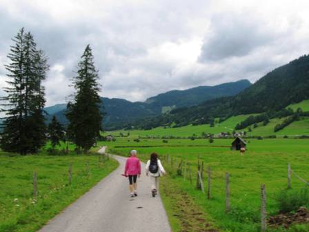 Der Weg mit Blick auf Krungl...