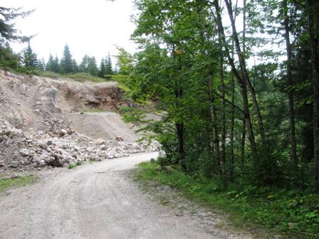 Der Steinbruch im Anstieg zur Steinitzenalm - die Hlfte ist ungefhr geschafft
