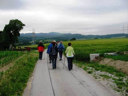 Wanderer genießen den Ausblick um Theinstetten