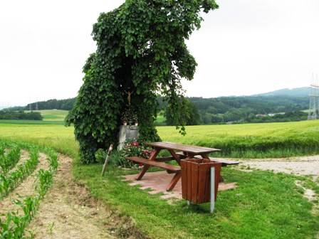 Schöner gemütlicher Rast- und Aussichtsplatz auf der Anhöhe vor Theinstetten