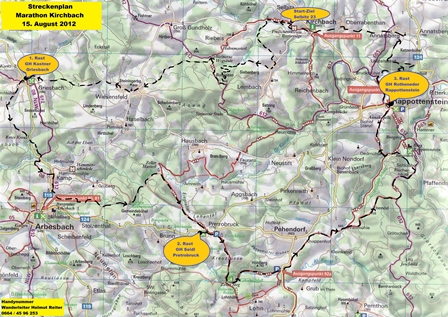 Streckenplan Marathon Kirchbach