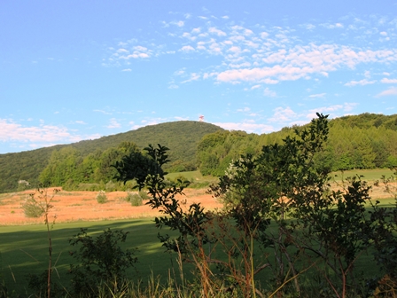 Blick ber den Golfplatz Richtung Anninger