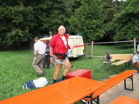 Herbert 'Redi' Redhammer ist auch bereits hier - heute ist er extrem flott unterwegs