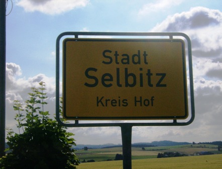Ortstafel der Stadt Selbitz