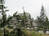 Gripfelkreuz auf der Granitfelsformation Teufelsschüssel